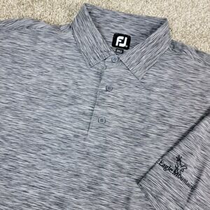 FootJoy Mens XL Gray Static Performance Stretch Golf Polo Short Sleeve